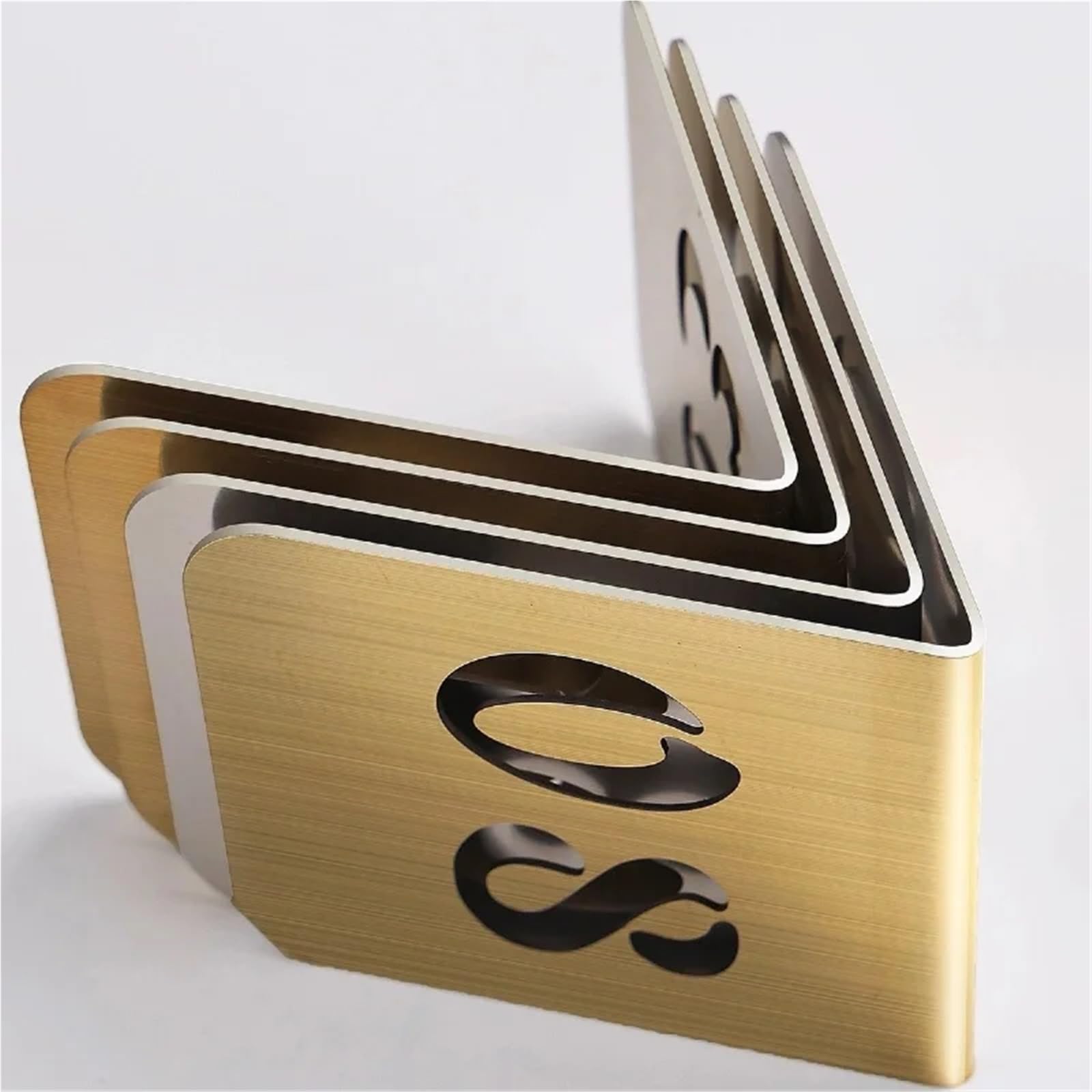 Números de mesa acero inoxidable 20 piezas, 1-10Nnmber, doble cara, placas letrero escritorio pie for restaurante, cafetería, bares, tarjeta asiento reservado Para Bodas(8x11cm)