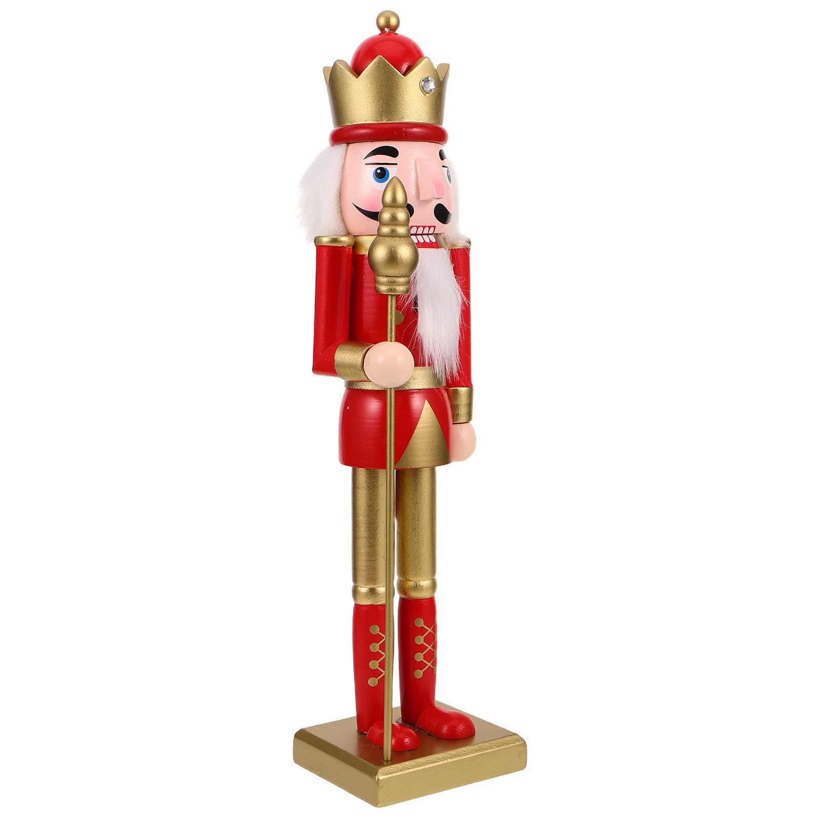FRCOLOR 3 Stück Weihnachts Nussknacker Statue, 38cm, Rot, Stabile Basis
