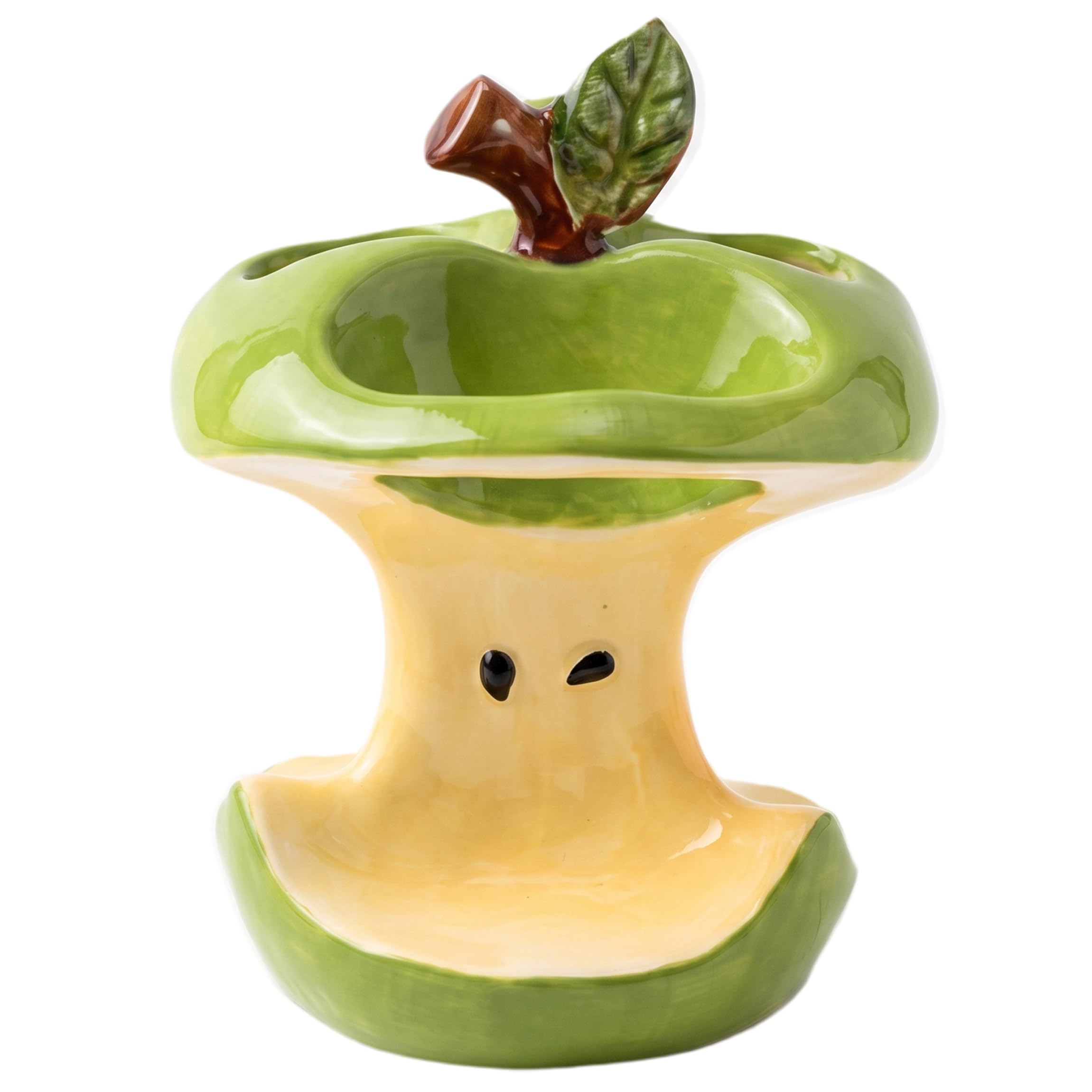 Sjfbebsy Ceramic Toothbrush Holder, 3-Slot Green Shape Stand, Fits Electric Toothbrushes and Toothpaste, Bathroom Counter Organizer