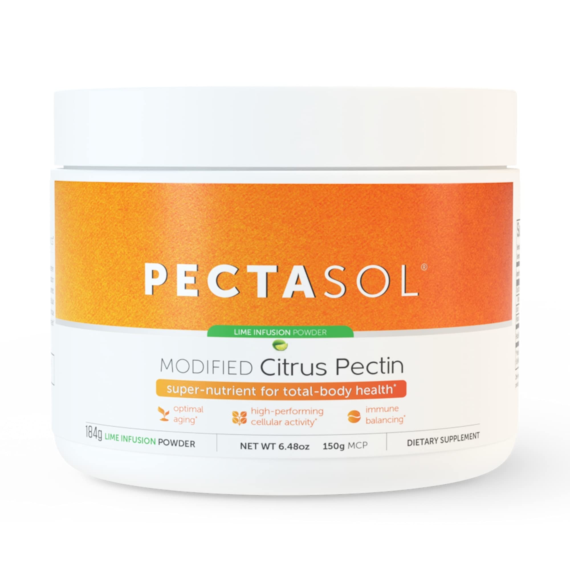 ecoNugenics PectaSol Modified Citrus Pectin Cellular Health and Immune System Supplement - Lime Infu