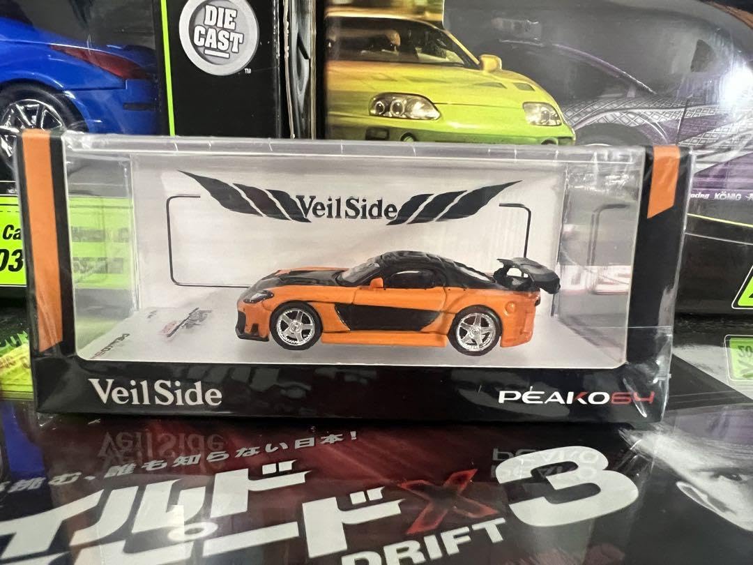 【希少】PEAKO veilside fortune RX-7 オレンジ 1/64 Peako Peako64 Mazda RX-7 Veilside Fortune 7 Orange