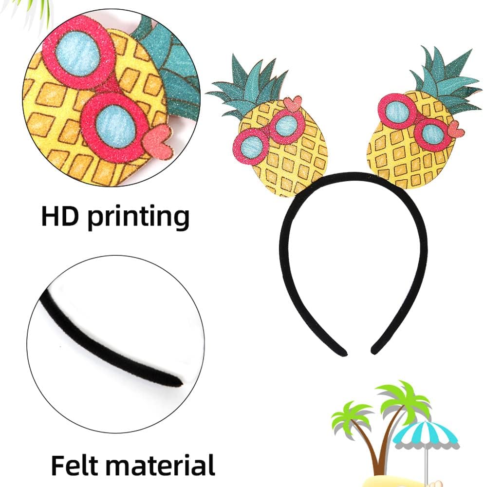 6Pcs Hawaiian Party Headbands Tropical Head Boppers Flamingo Palm Tree Pineapple Luau Party Headbands Decorations - Image 2
