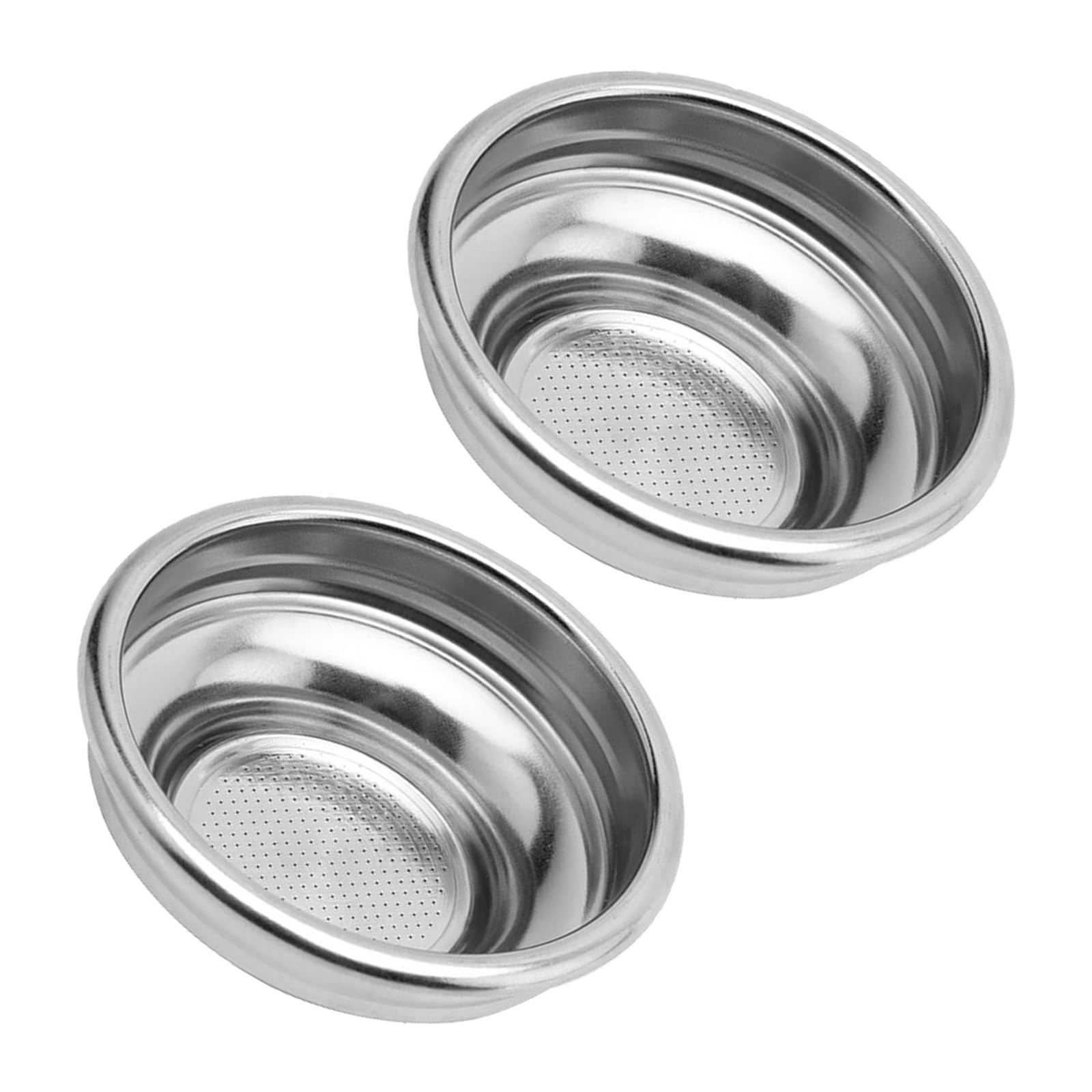 carotoe 2pcs Stainless Steel Coffee Filter Basket 51 / 58mm Bottomless Design for Single Cup Brewing Practical and Sturdy Resistant Coffee Filter