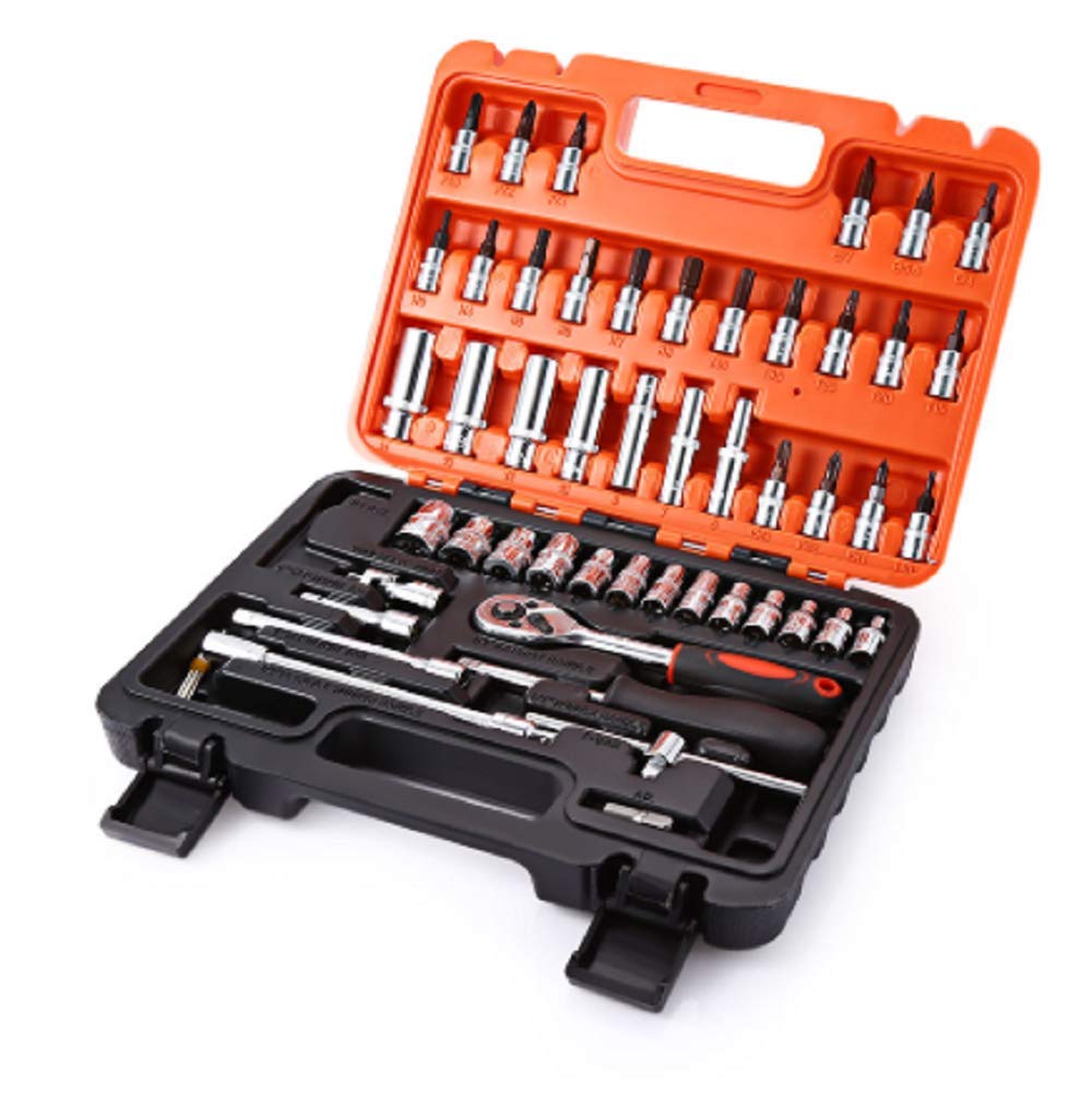 Clé à cliquet outil 53 pcs avec douilles robustes et cliquet réversible