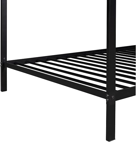 Miniatura 9 de Bellemave Montessori - Cama individual para niños, marco de cama de metal, plataforma de metal, cama para niños y niñas, color negro