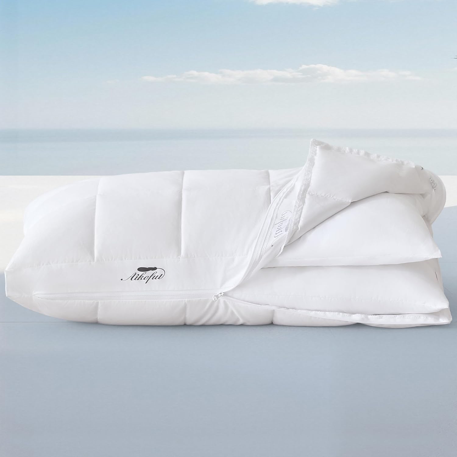 Adjustable Bed Pillows Set of 2, Down Pillows for Side, Back & Stomach Sleepers(Standard Size, 18”x24”)