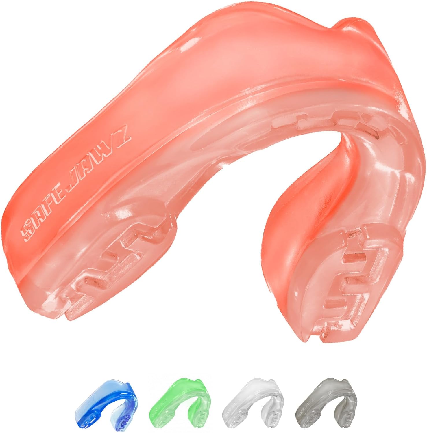 SafeJawz Elements Dual Layer Mouthguard Premium Protection Adults and Junior Gum Shield with Case for Boxing, MMA, Rugby, Martial Arts, Judo and All Contact Sports