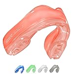 SafeJawz Elements FIRE Dual Layer Mouthguard with Case, Adult and Junior Mouth Guard for Boxing, Basketball, Lacrosse, Football, Martial Arts, Hockey and All Contact Sports (Adult 12+ Years, Red)
