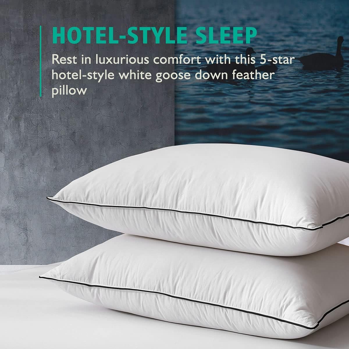 white goose down feather pillows