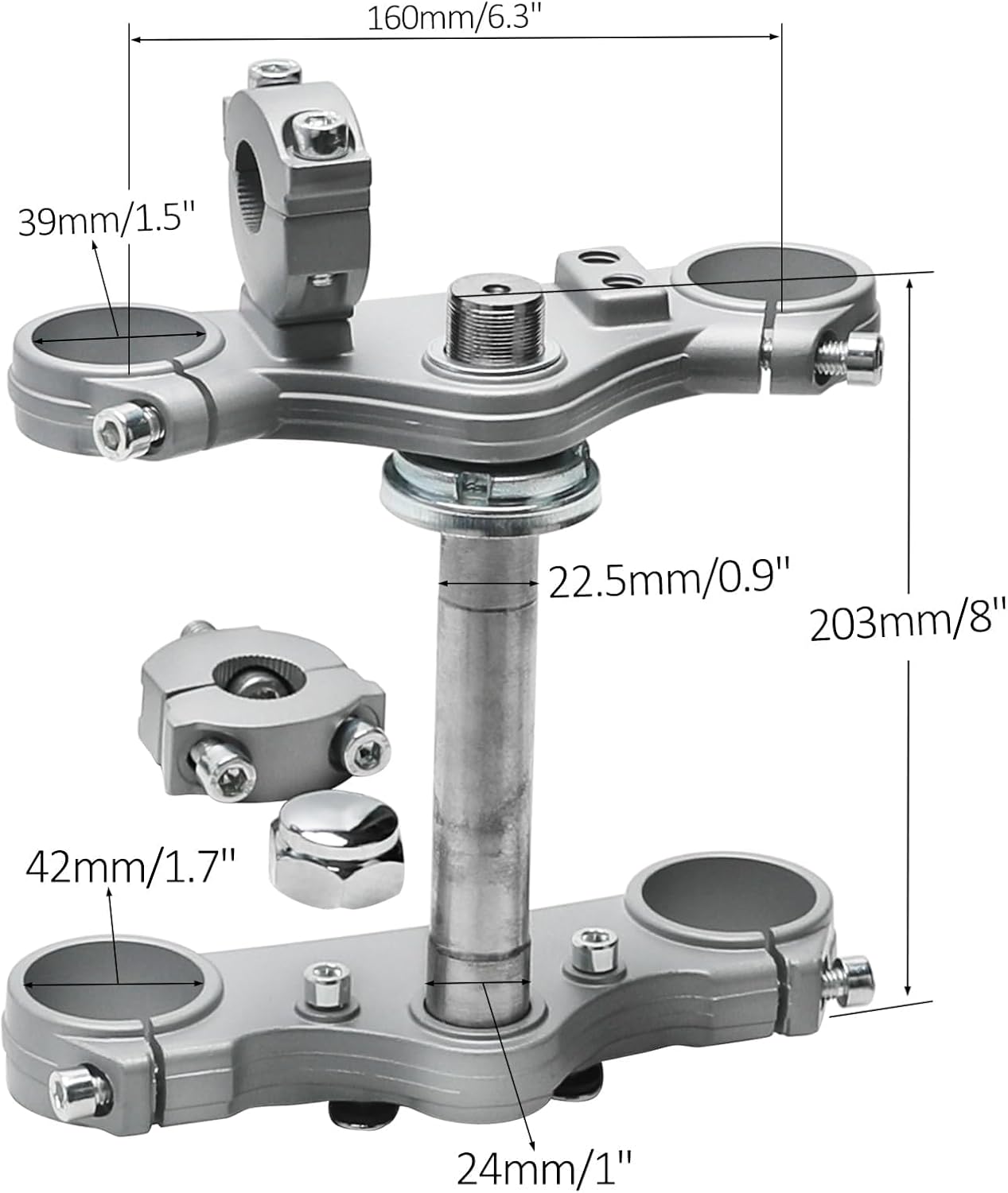 580mm (22.8") Upside-Down Front Fork Suspension with Triple Tree Clamp for 70cc–125cc Pit Dirt Bikes – Fits CRF50, XR50, SDG, SSR, Apollo, Taotao, Coolster, Razor, and More