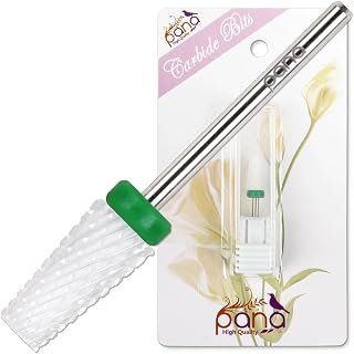 PANA Tapered Barrel Ceramic Bit 3/32" Shank Size - (Ceramic, Coarse Grit) - Fast remove Acrylic or Hard Gel Nail Drill Bit for Manicure Pedicure Salon Professional or Beginner