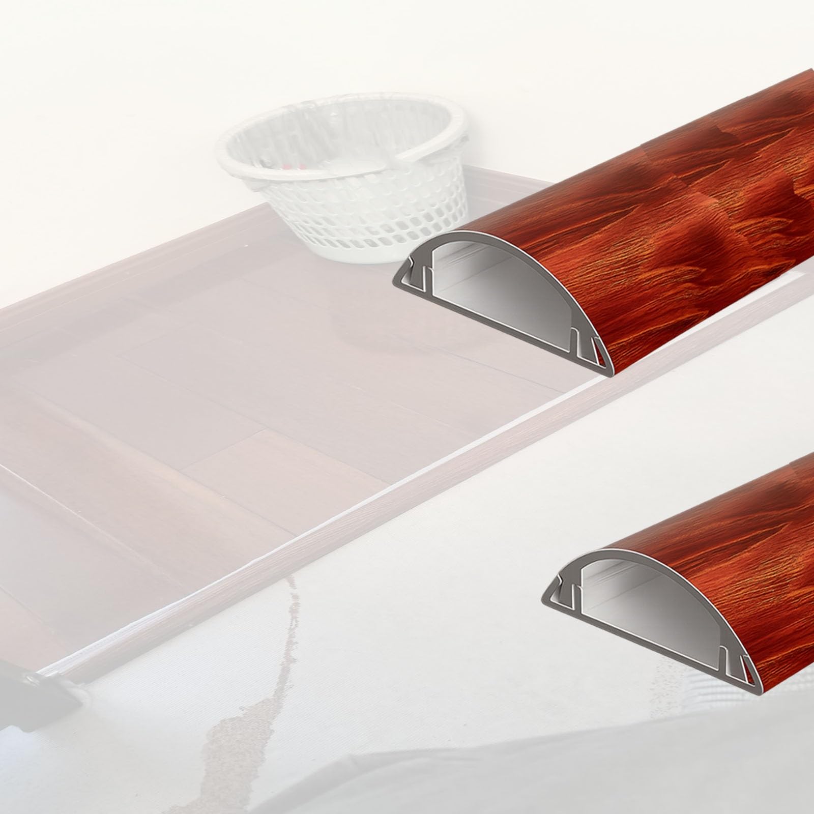 canalina passacavi muro Kit canalina per cavi in ​​venature del legno per parete 1 2 pezzi, profilo curvo canalina nascosta autoadesiva centro commerciale(2 PCS,W 30 MM L 180 MM H 10 MM)