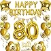 Produktbild 80.Geburtstag Ballon Dekoration, Gold Happy Birthday Ballon Wimpel Banner 80. Gold Nummer Ballone Stern Folienballons Konfetti Luftballons 80. Geburtstag Storte Topper für 80 Jahre alt Geburtstag
