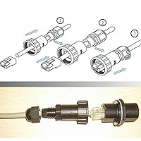 Vista 7 de 5 unids M22Z blindado RJ45 impermeable Cat5/5e/6 8P8C conector IP67 Ethernet LAN cable conector doble cabeza al aire libre LAN acoplador adaptador