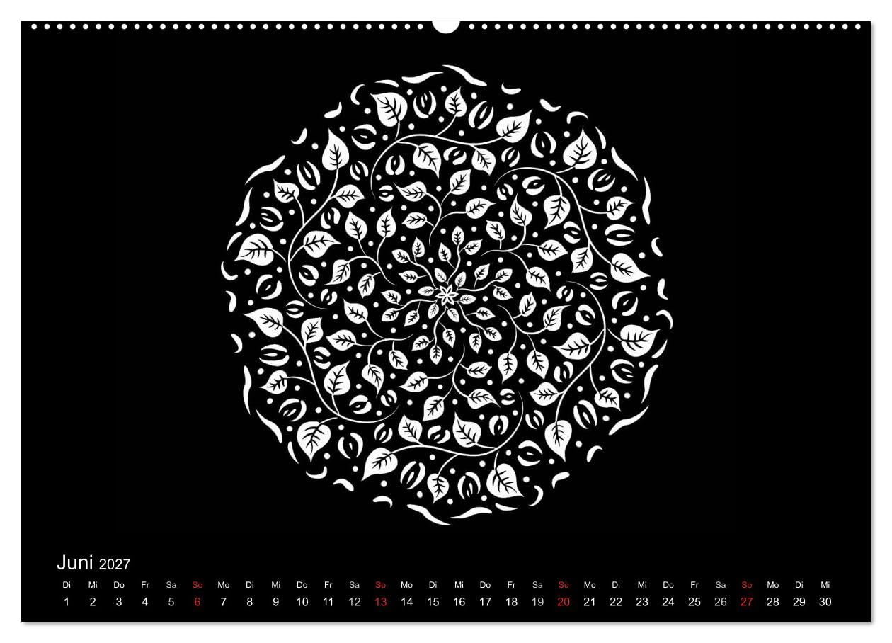 CALVENDO - Entspannung und Ruhe durch Mandalas (hochwertiger Premium Wandkalender 2027 DIN A2 quer), Kunstdruck in Hochglanz: Mandalas zum Enspannen und Ausmalen
