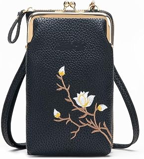 Women Sling Cross-Body Wallet with Mobile Cell Phone Holder, Crossbody Bags for Women Travel