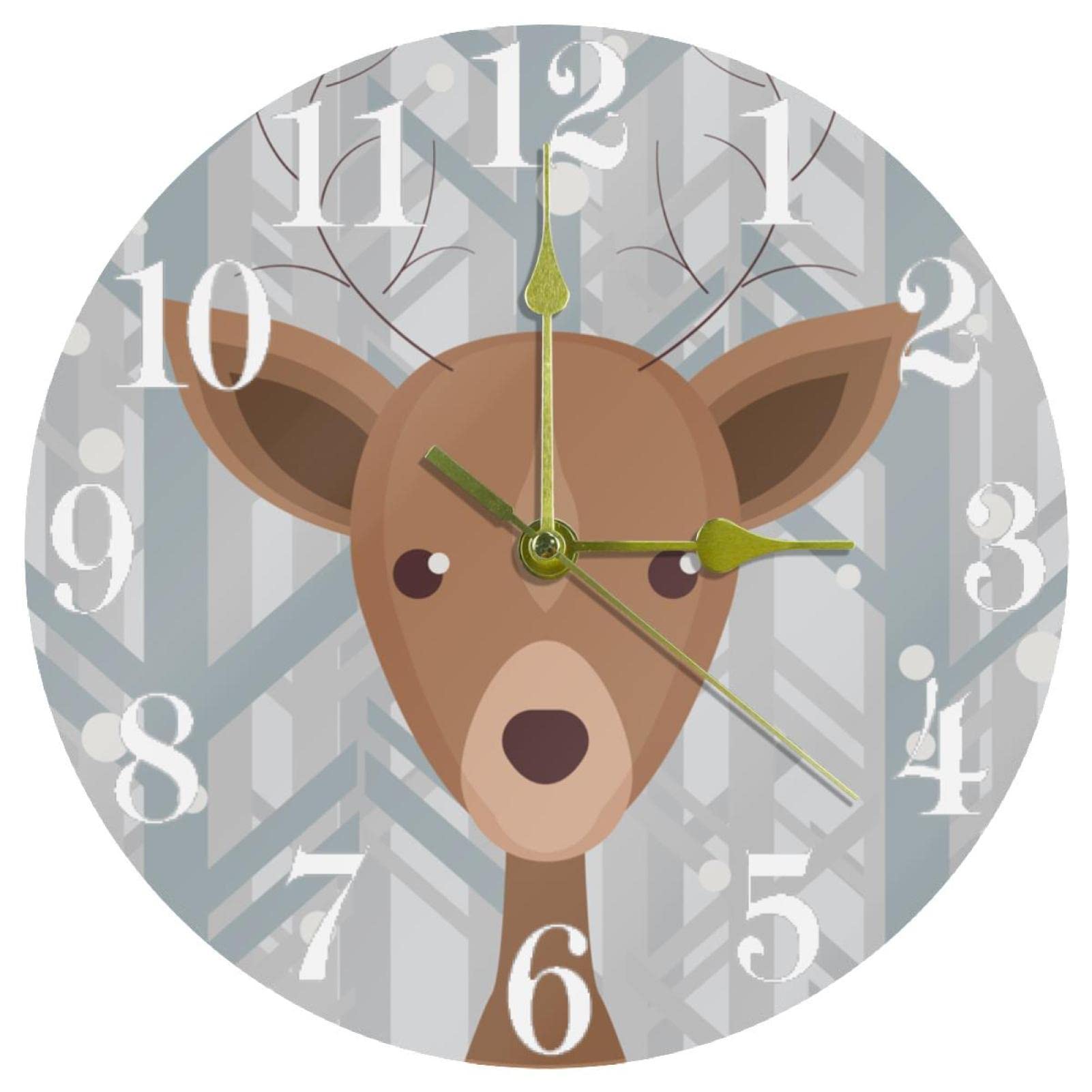 Horloge murale ronde Lovely Deer idéale pour sublimer la cuisine et le bureau moderne