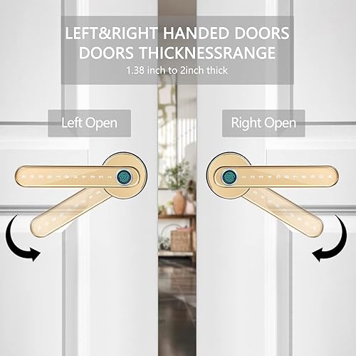 Miniatura 4 de Cerradura inteligente 4 en 1 sin llave, huella dactilar + código + teclas mecánicas + Bluetooth