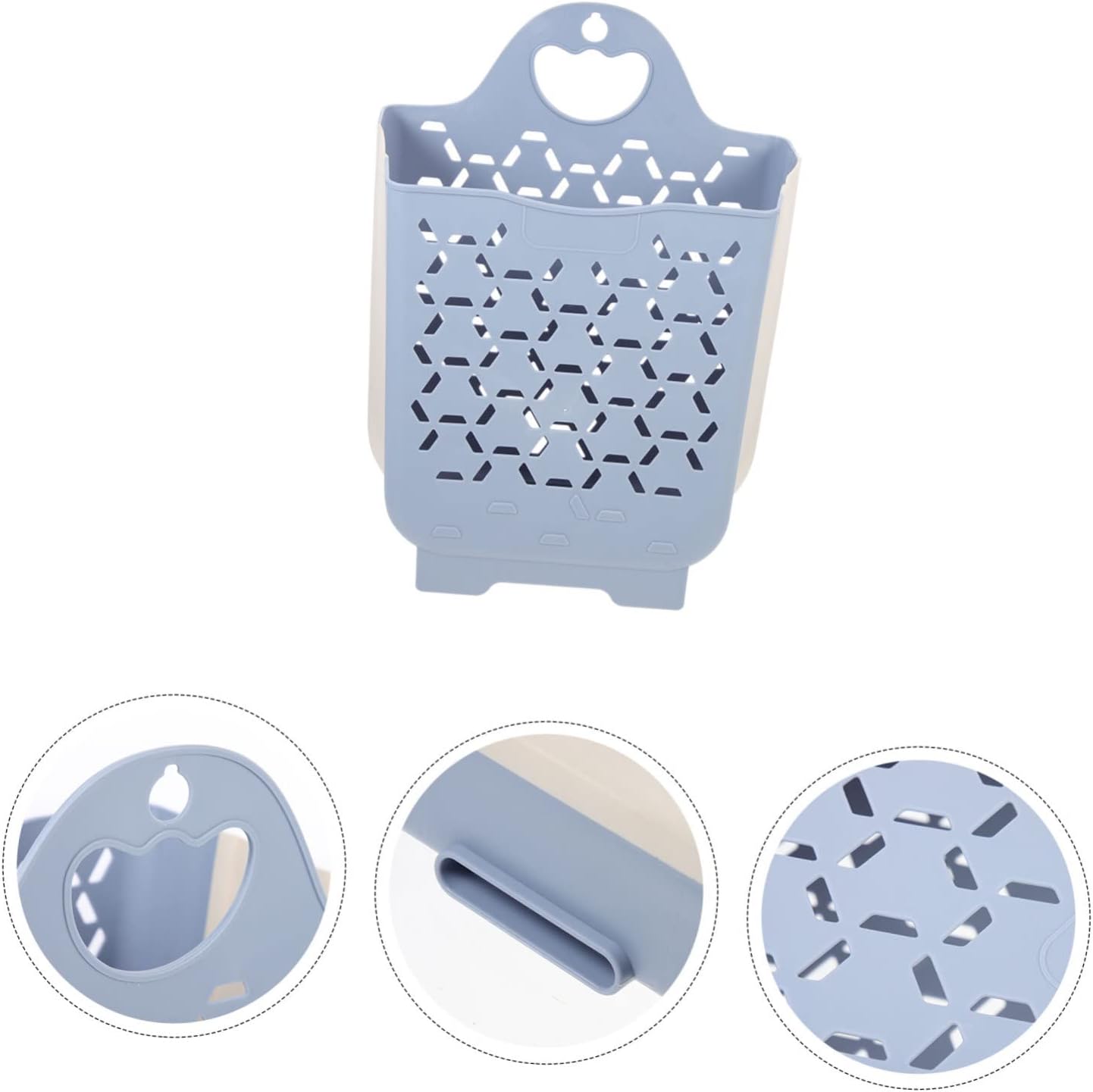 Cabilock Wall Mount Laundry Basket Large Capacity Collapsible Clothes Hamper with Hollow Design for Drying Dirty Clothes Space Saving Storage for Bedroom Bathroom and Dorm