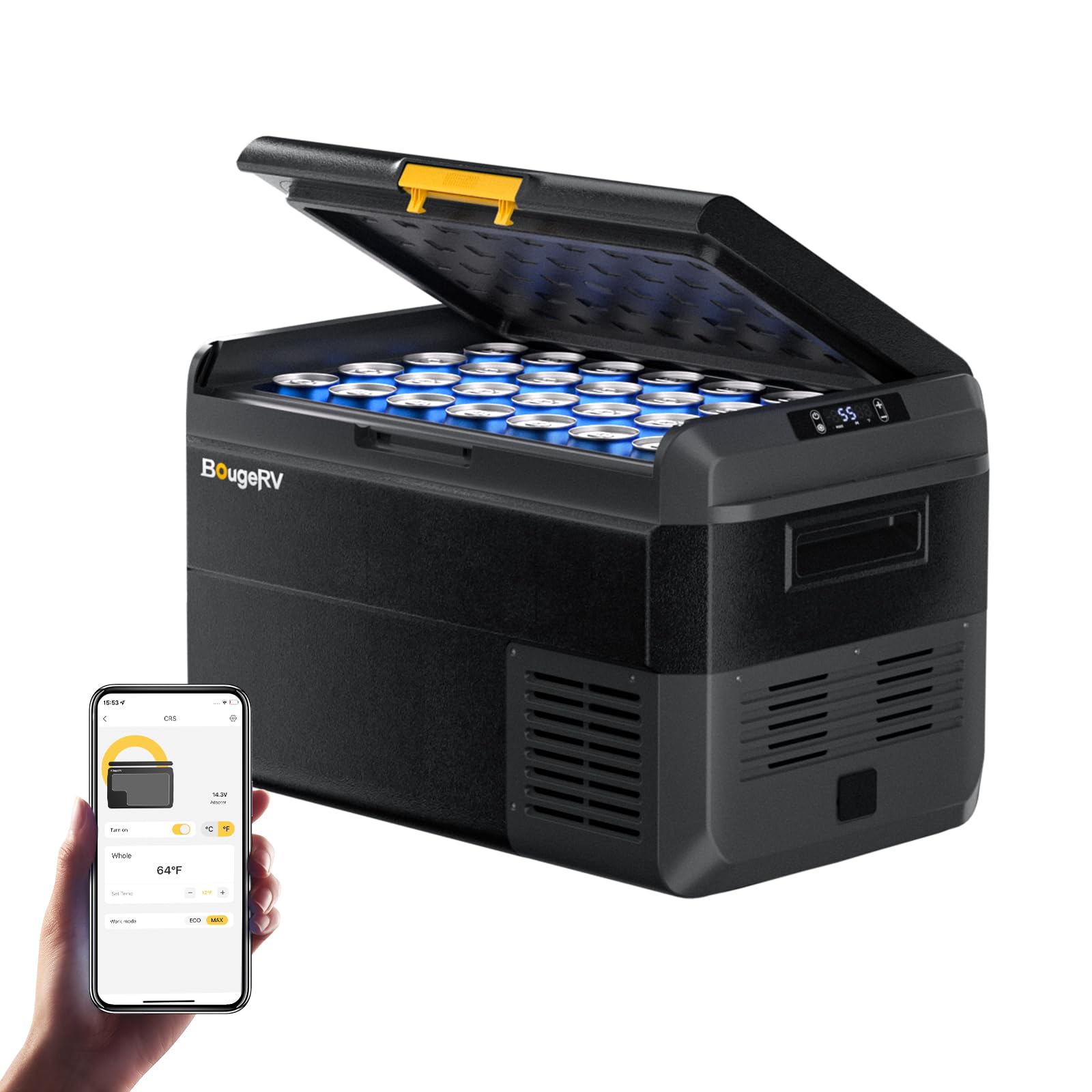 BougeRV CRS 40L Kompressor Kühlbox mit APP Steuerung für Auto und Boot -20℃~20℃
BougeRV CRS 40L IPX4 wasserdichte Kühlbo