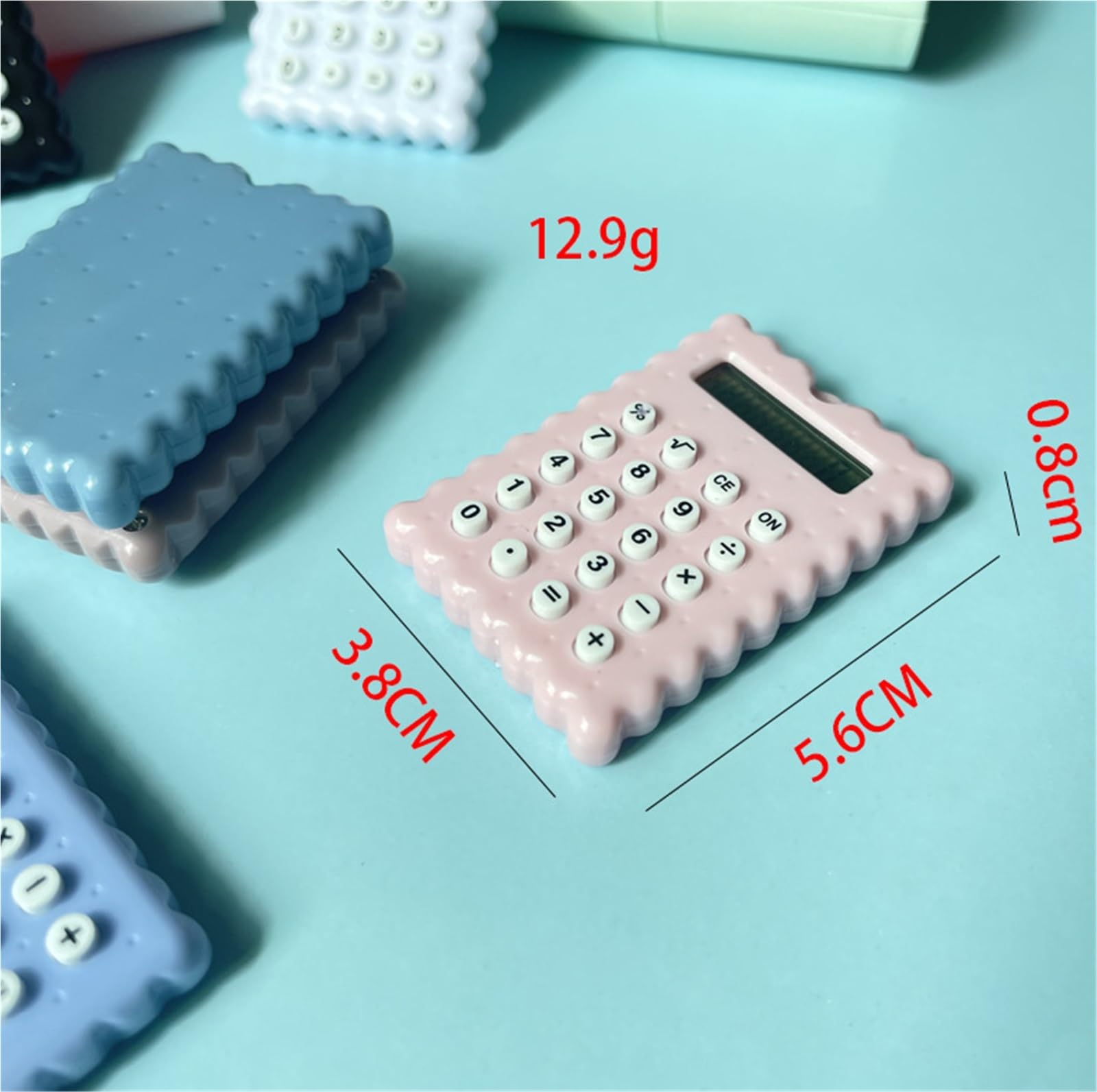 Calculatrice Calculatrice Électronique Portable De Poche Couleur Bonbon À 8 Chiffres avec Boutons en Silicone Et Boucle Bureau Office(Purple)