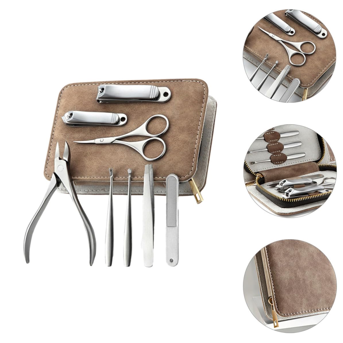 1juego Profesional de Herramientas de Manicura Acero Inoxidable con Cortaúñas para Uñas de Pies Kit de Pedicura Duradero y Fácil de Limpiar Incluye Estuche Portátil para Uso