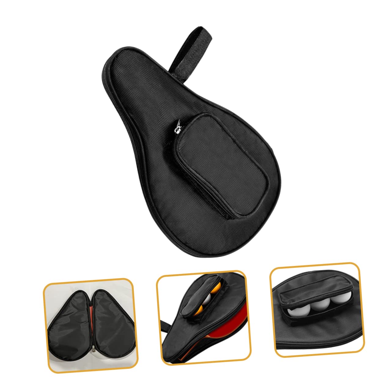 TOYANDONA Tischtennistasche Taschen Schläger Bag-Pong Fall Zubehör Tasche Wasserdicht Tennisbeutel Pong-paddel Kopf Tennistasche Tischtennis Organisationstasche Schwarz Oxford-Stoff