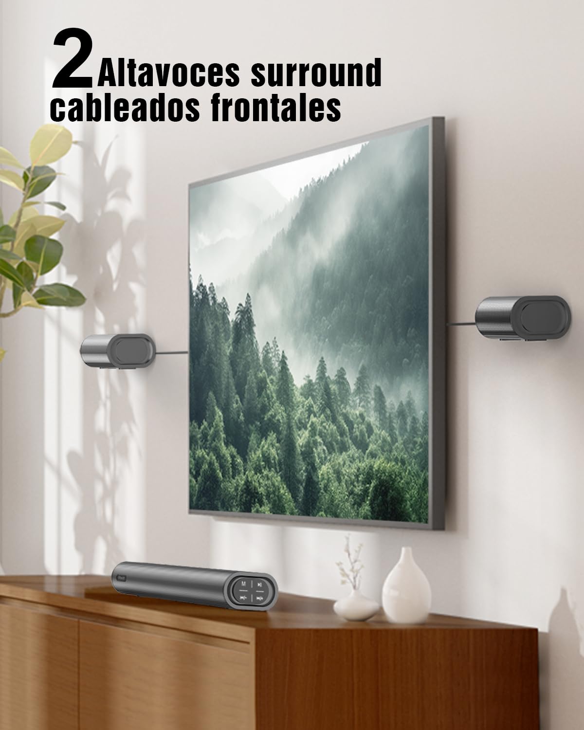 Hiwill 4.1 Barra de Sonido con Dolby Atmos, 300W Barras de Sonido para TV con Subwoofer, 2 Altavoces Envolventes Frontales, Home Cinema, Graves y Agudos Ajustables, HiElite A41