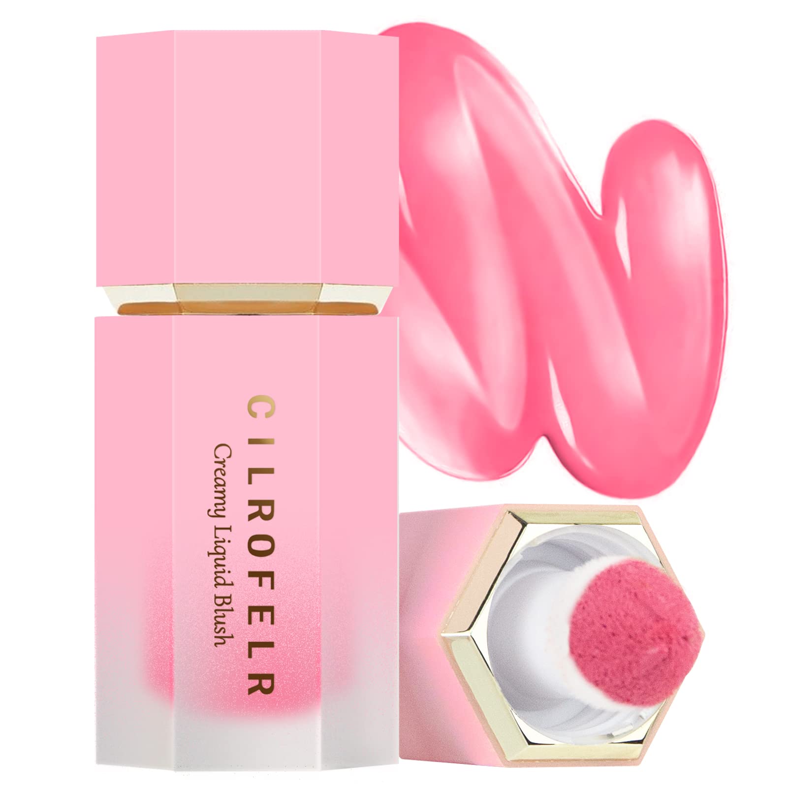 CilrofelrSoft Cream Liquid Blush, Creamy Blush Makeup for Cheek, Dewy Finish, Buildable Pigment, Lightweight, Long Lasting, For Natural-looking Flush & Everyday Wear - Alluring (0.22 fl. oz.)
