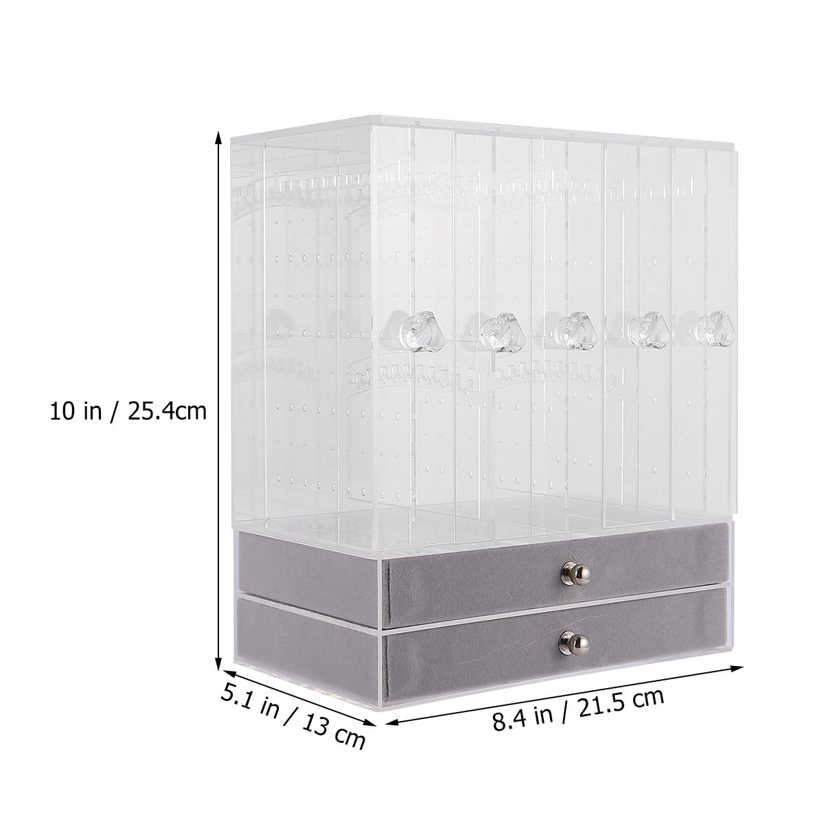 UPKOCH 1pieza Joyero Acrílico Transparente con Puertas y Soporte Organizador para Anillos y Collares Caja Almacenamiento Joyas Escritorio para Hogar y Tienda