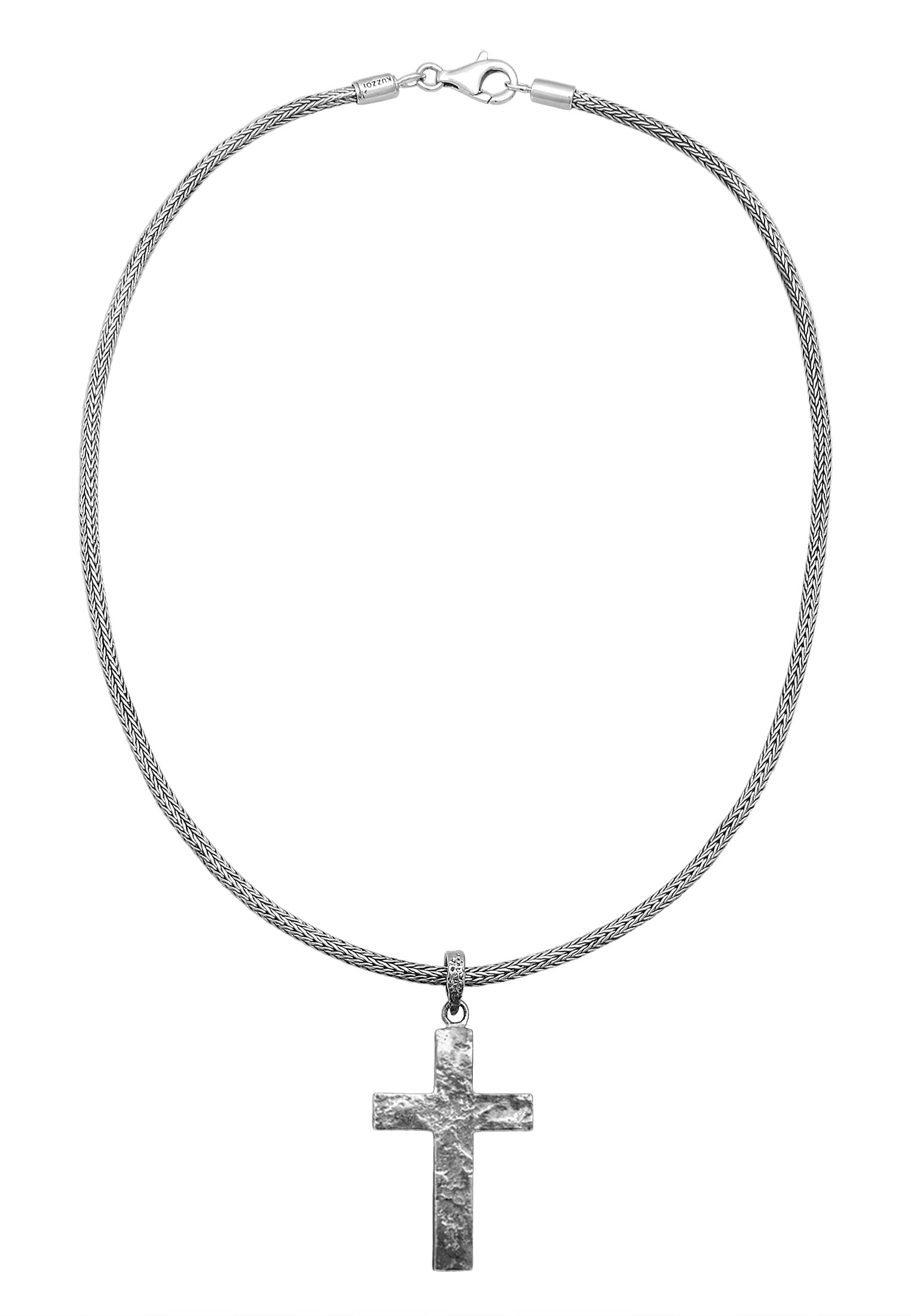 Kuzzoi Collar de hombres plata con colgante de plata esterlina 925, longitud 50 cm, collar de hombres con colgante religioso, hecho a mano