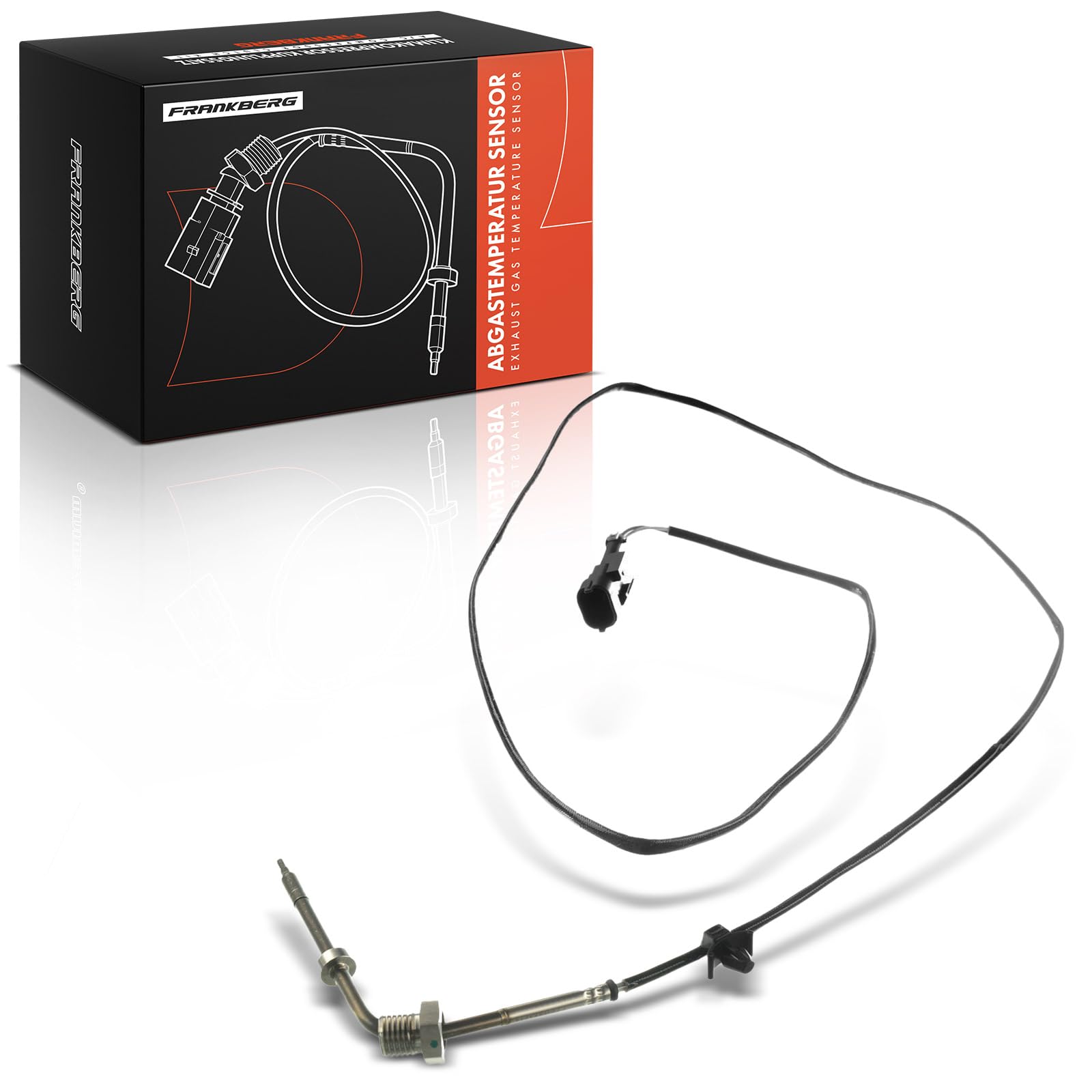 Frankberg Sensor de temperatura de gases de escape 2 Polos Compatible con 9-3 cabrio YS3F 9-3 Touring E50 9-3 D75 D79 E79 YS3F 9-3X YS3 Replace# 7451948,55557052