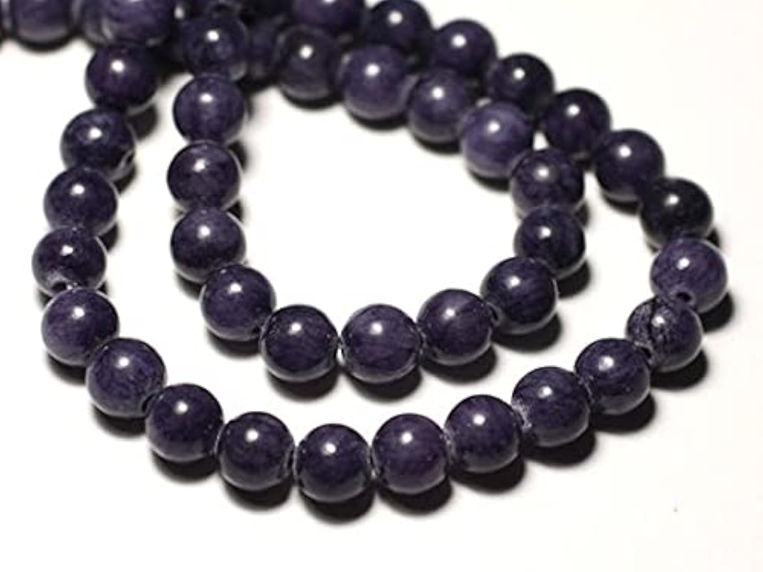 Perles de jade violet bleu indigo 8mm pierre naturelle bricolage bijoux DIY