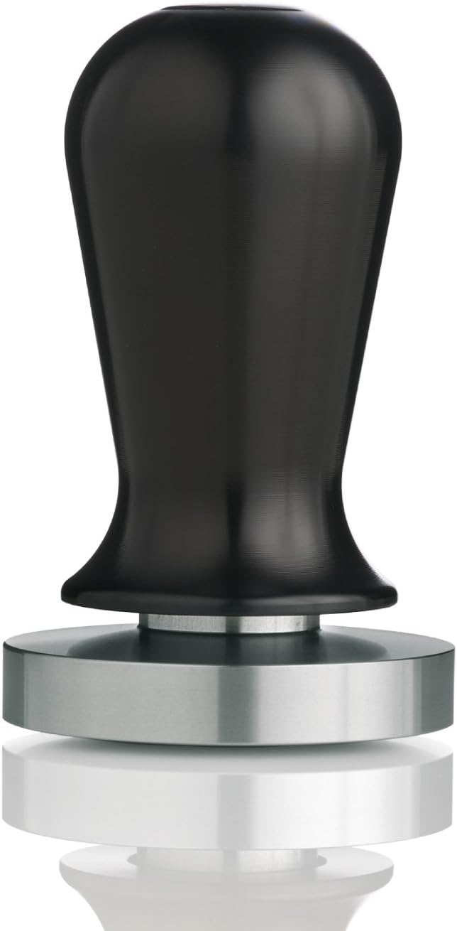ESPRO Espresso Coffee Tamper Calibrated Stainless Steel Convex, 49 mm, Black