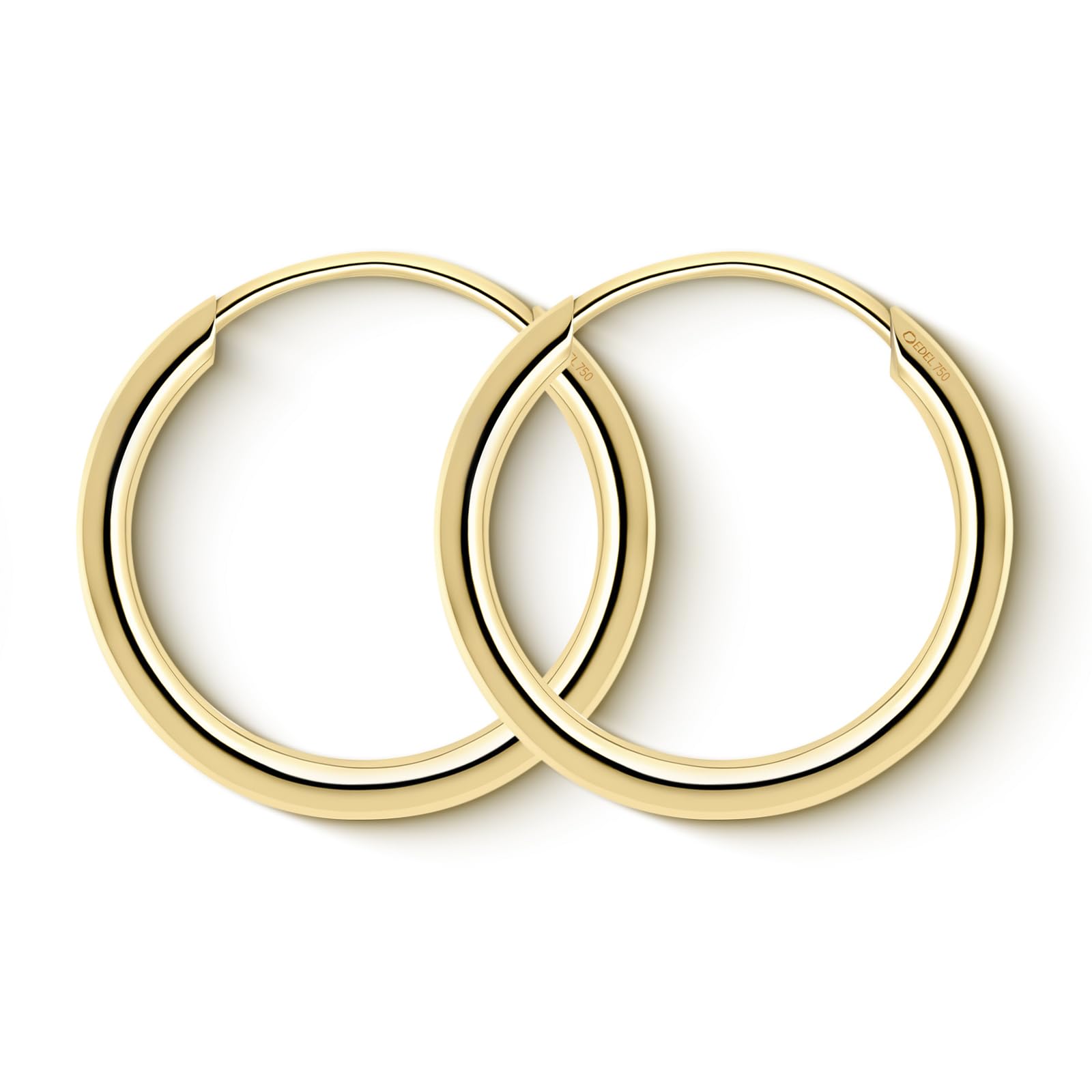 Orecchini Cerchio Donna in Oro Giallo 333 375 585 750 Orecchini Creoli leggerissimi 15 mm largh. 1,3 mm Orecchini Donna Oro con Scatola Regalo
