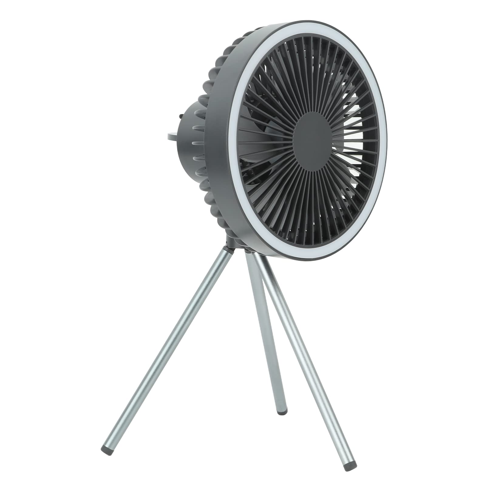 HEEPDD Ventilateur de Camping Portable, Matériau ABS, Ventilateur Rechargeable avec Batterie 10 000 MAh et Lumière LED pour Activités de Plein Air et Camping