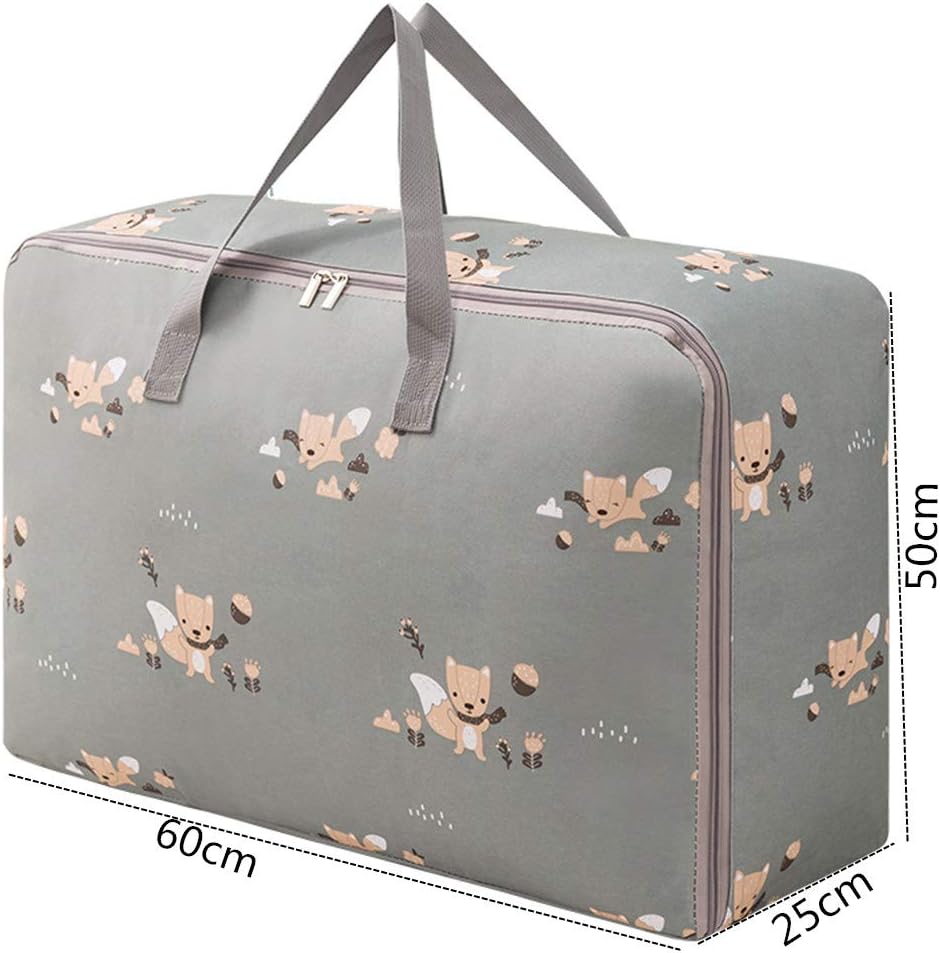 Tote Bag Large-Capacity Comfortable Fabric Sturdy Zipper Durable Oxford Cloth Suitable for Storing Household Goods Clothes Quilts and Other Items.