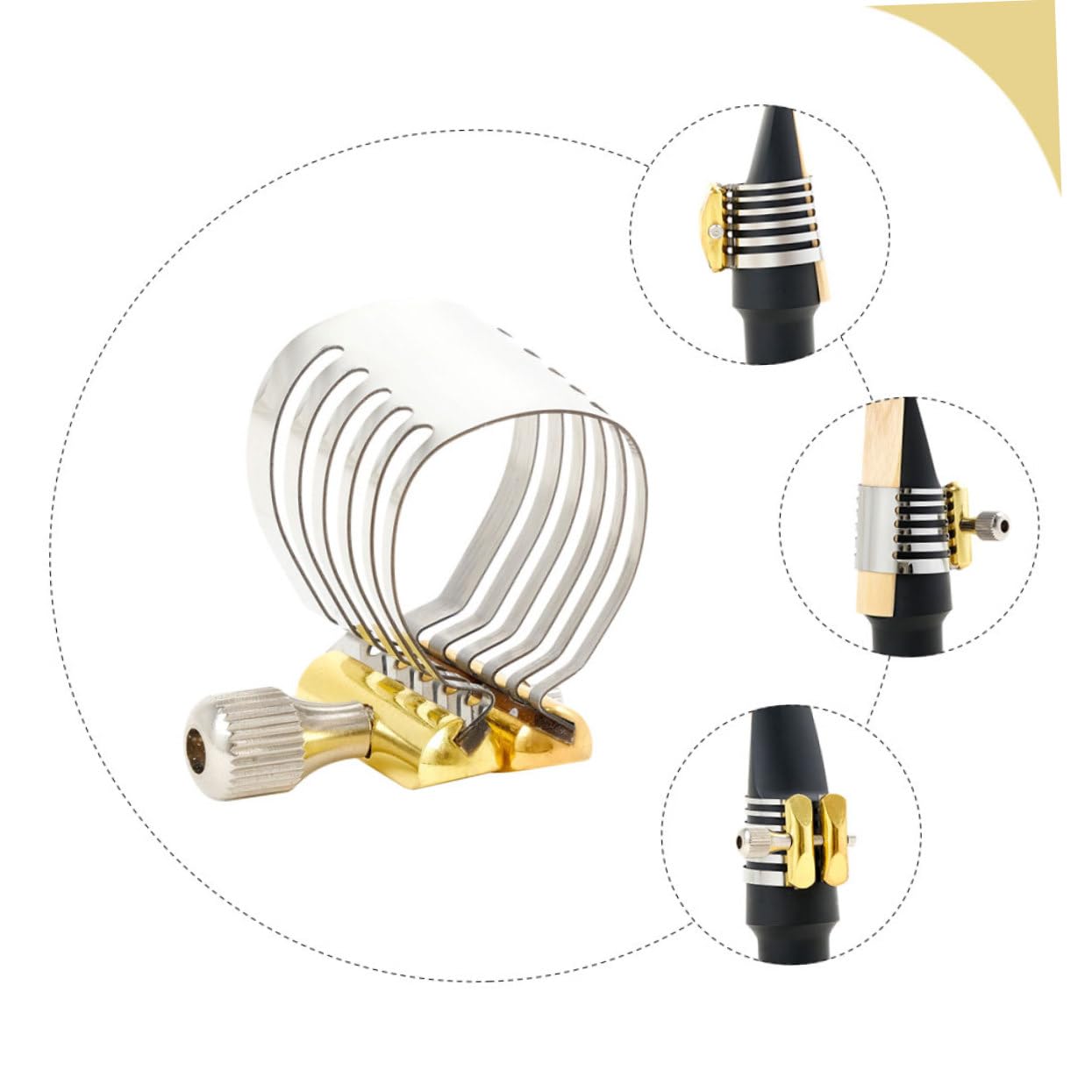 Toyvian 2sets Clip Per Sassofono Inossidabile Accessorio Professionale Per Strumenti Fiato Facile Da Installare Adatto Principianti e Professionisti