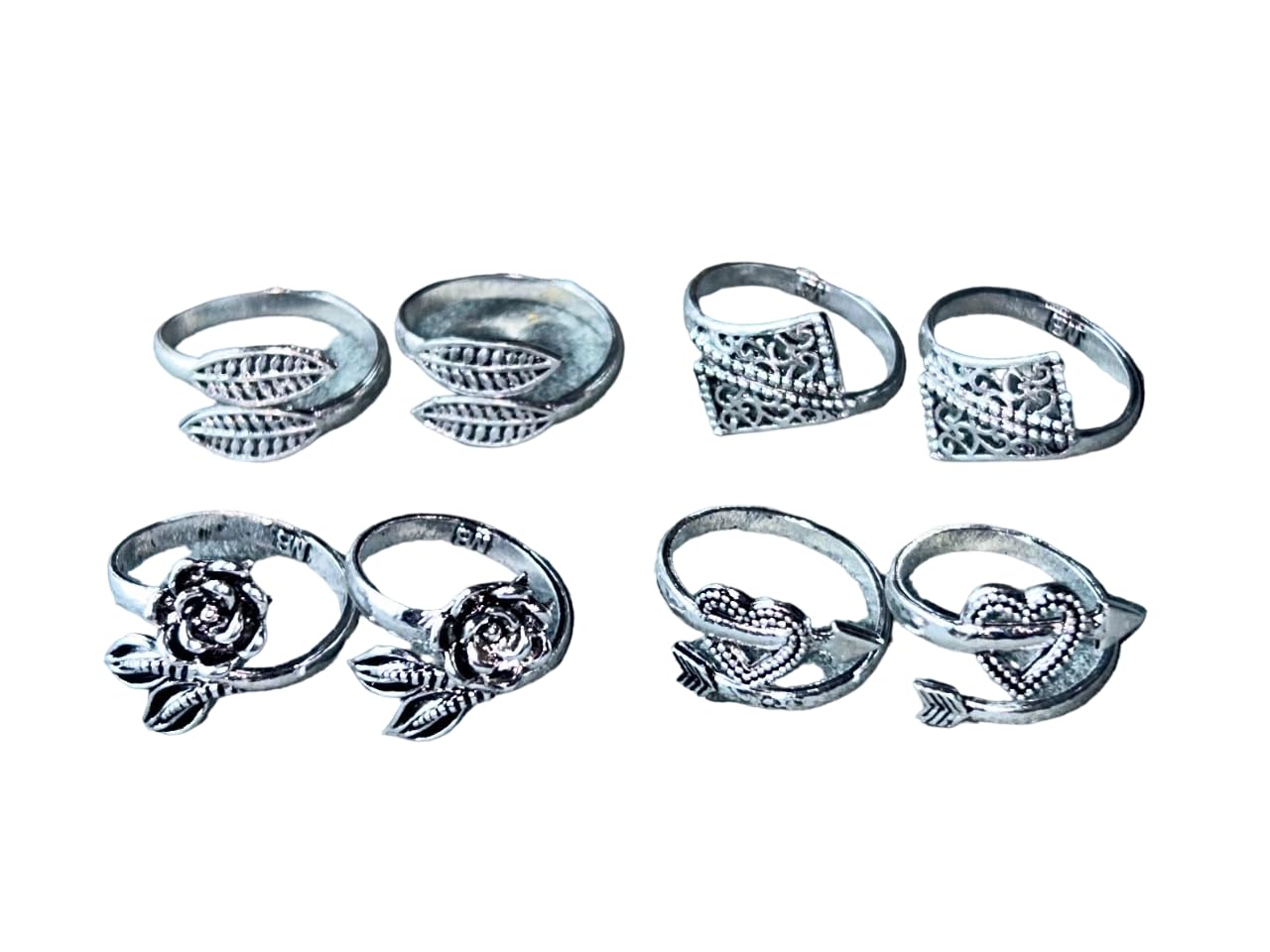 Women & Girls Metal Fancy Glossy finish Toe Ring Adjustable Bichiya/Leg Finger Ring_Combo_4 (A_C_P_110819_Silver)-image-46