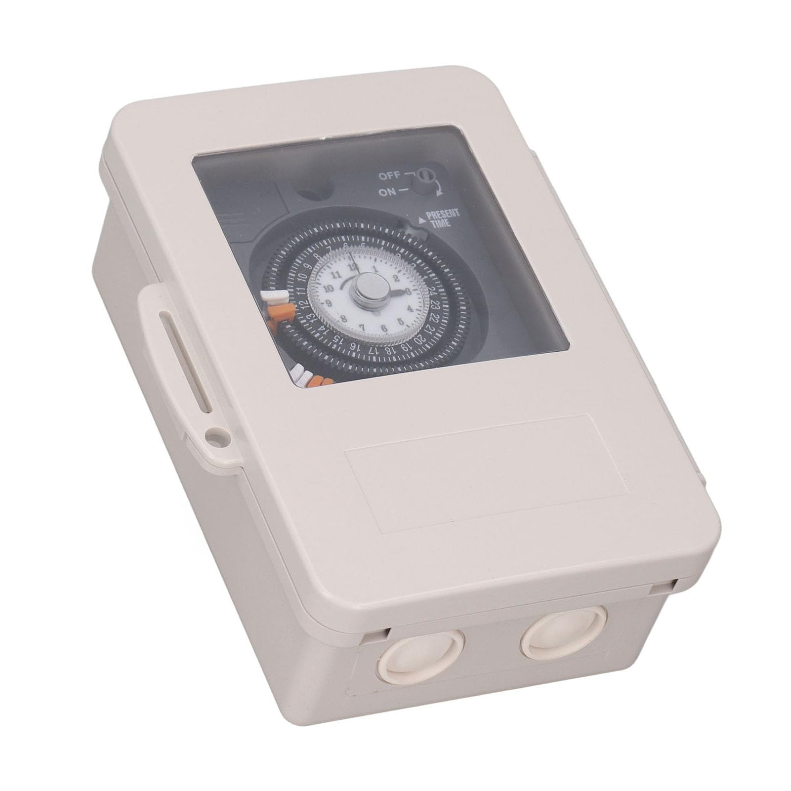 Sonew Interruptor de Temporizador de Caja Mecánica de Alta Resistencia, Interruptor de Temporizador Mecánico, relé de Tiempo de Ciclo de 24 Horas A Prueba de Lluvia IP53,