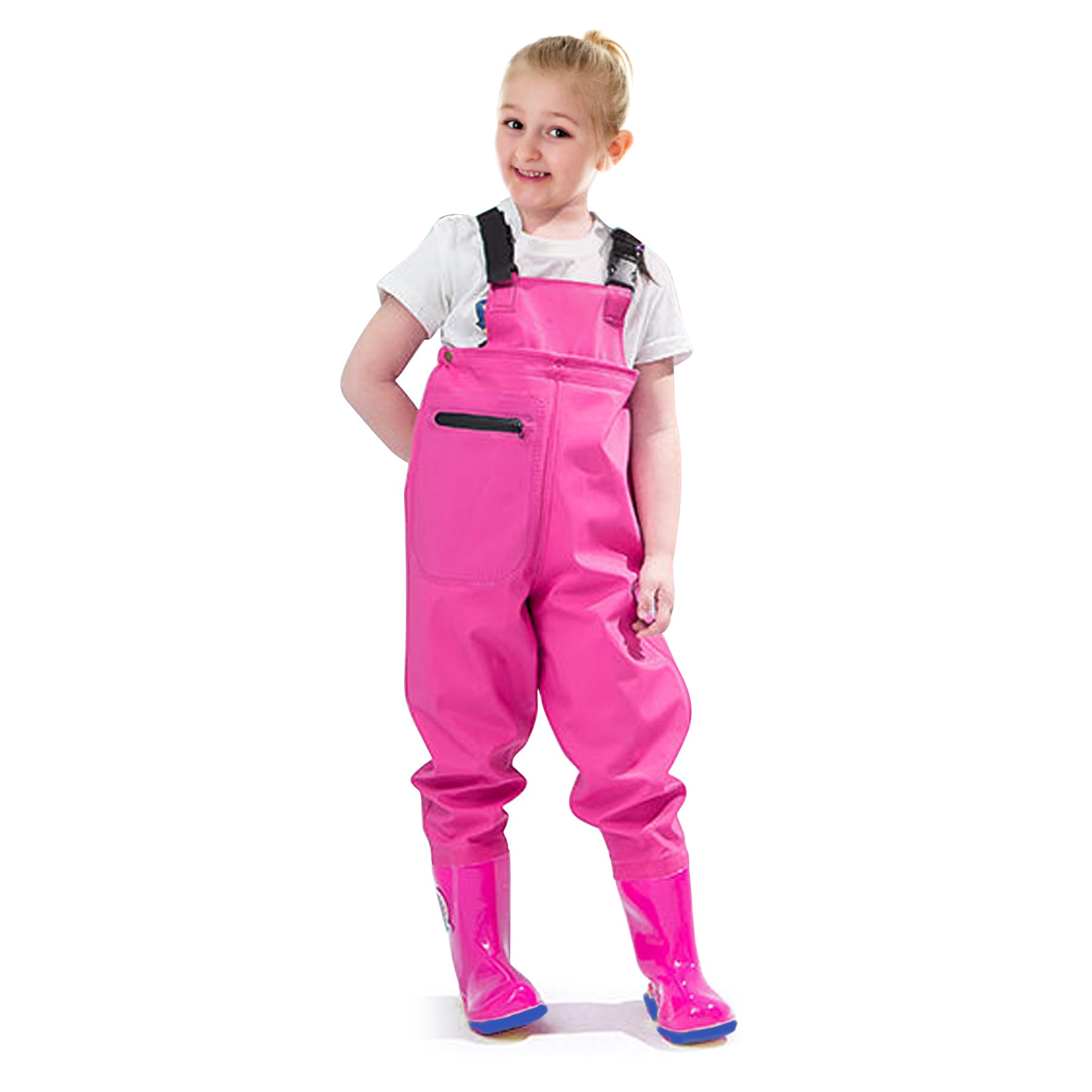 VicBre Kids Chest Waders with Non-Slip Boots, Attached System with Waterproof Trousers, Waders for Boys and Girls