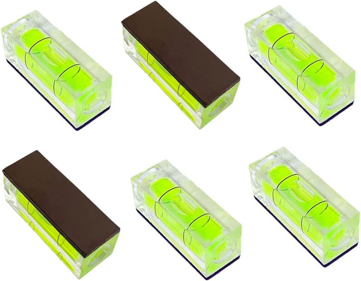 ZUJHPYMI 6 Piezas Nivel de Burbuja pequeño magnético 10x10x29 mm Mini Niveles de Burbuja Cuadrados Herramientas de nivelación