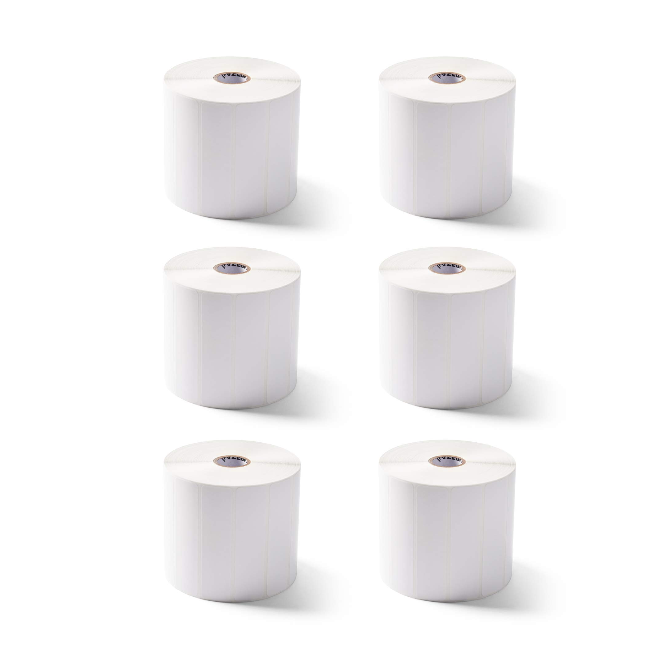 Zebra 4 x 1 in Direct Thermal Paper Labels Z-Perform 2000D Permanent Adhesive Shipping Labels 1 in Core 6 rolls 10031639SP
