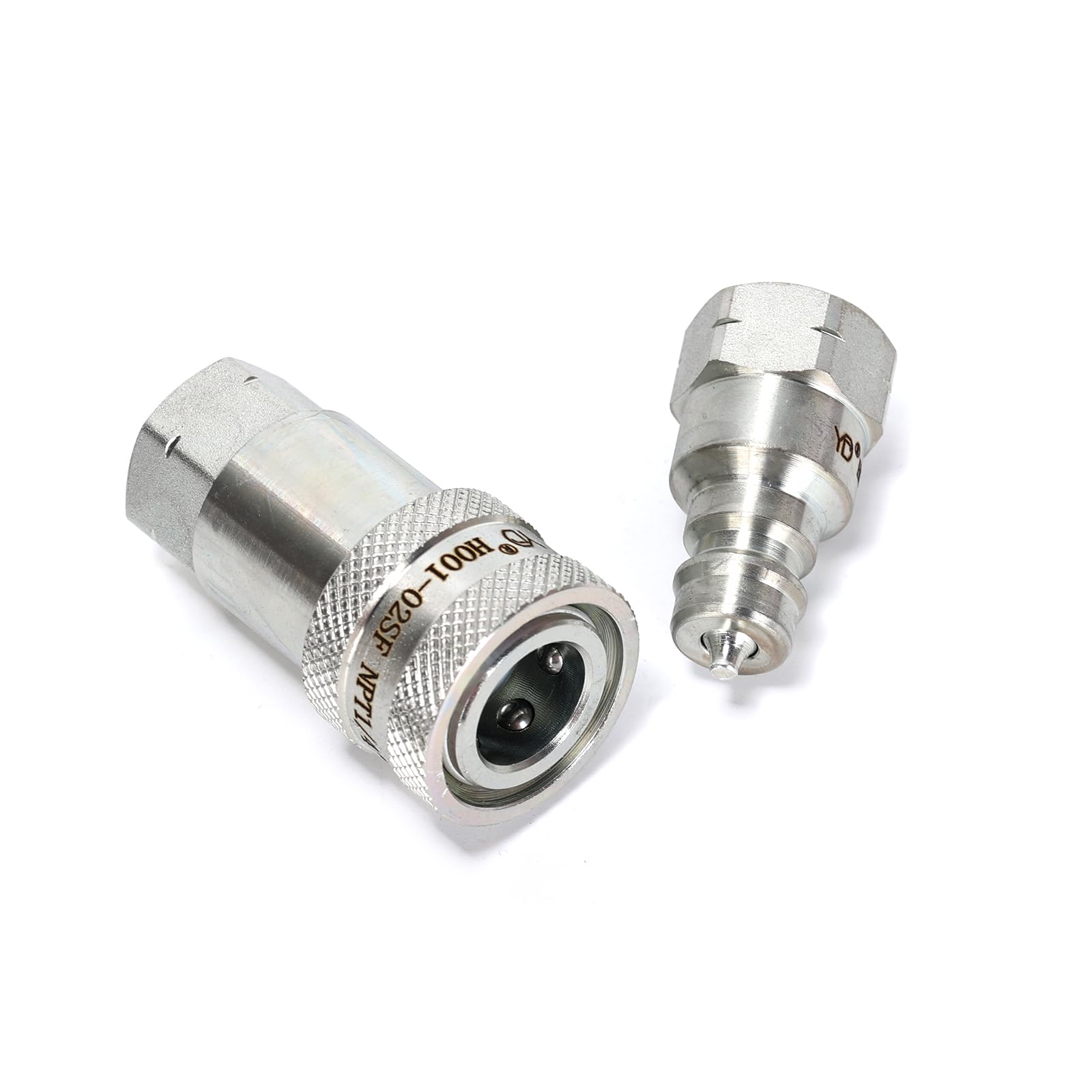 1 jeu d'accouplement rapide hydraulique en acier au carbone, raccord NPT 1/4, bouchon de tuyau fileté femelle