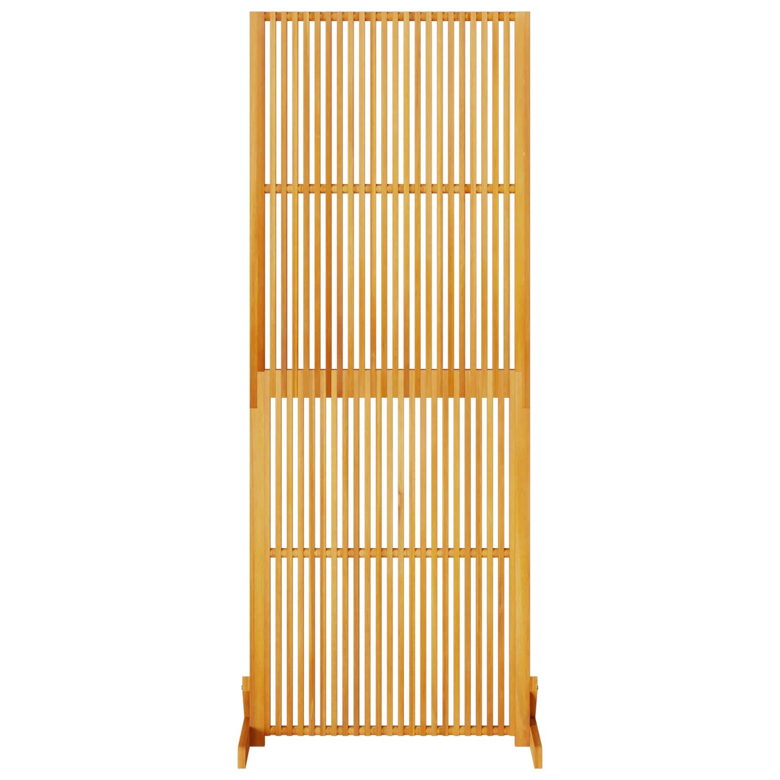 Solid Acacia Wood Privacy Screen 79.5x50x200 cm Brown