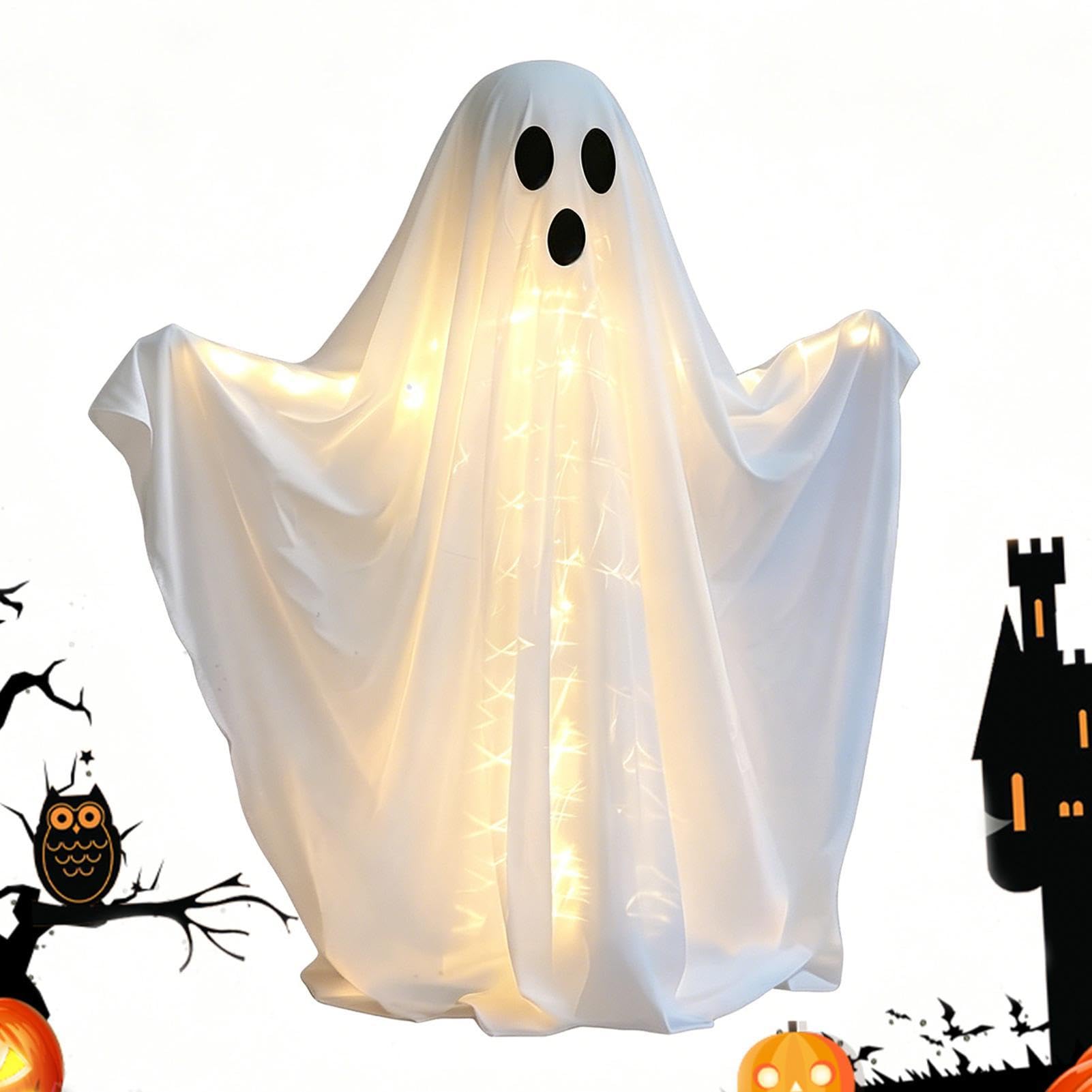 Decorazioni Fantasma Per Halloween Decorazione da Festa Bianca Spaventosa | Ornamento Fantasma per Camini Portici Cortili Giardino Fattoria Casa Infestata Appartamento Feste