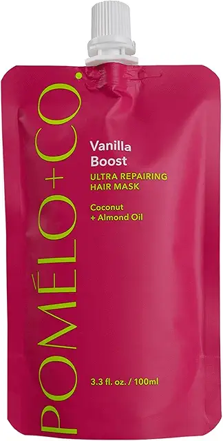 Maschera nutriente pre-doccia Pomélo+Co per capelli secchi con vaniglia, argan e vitamina E