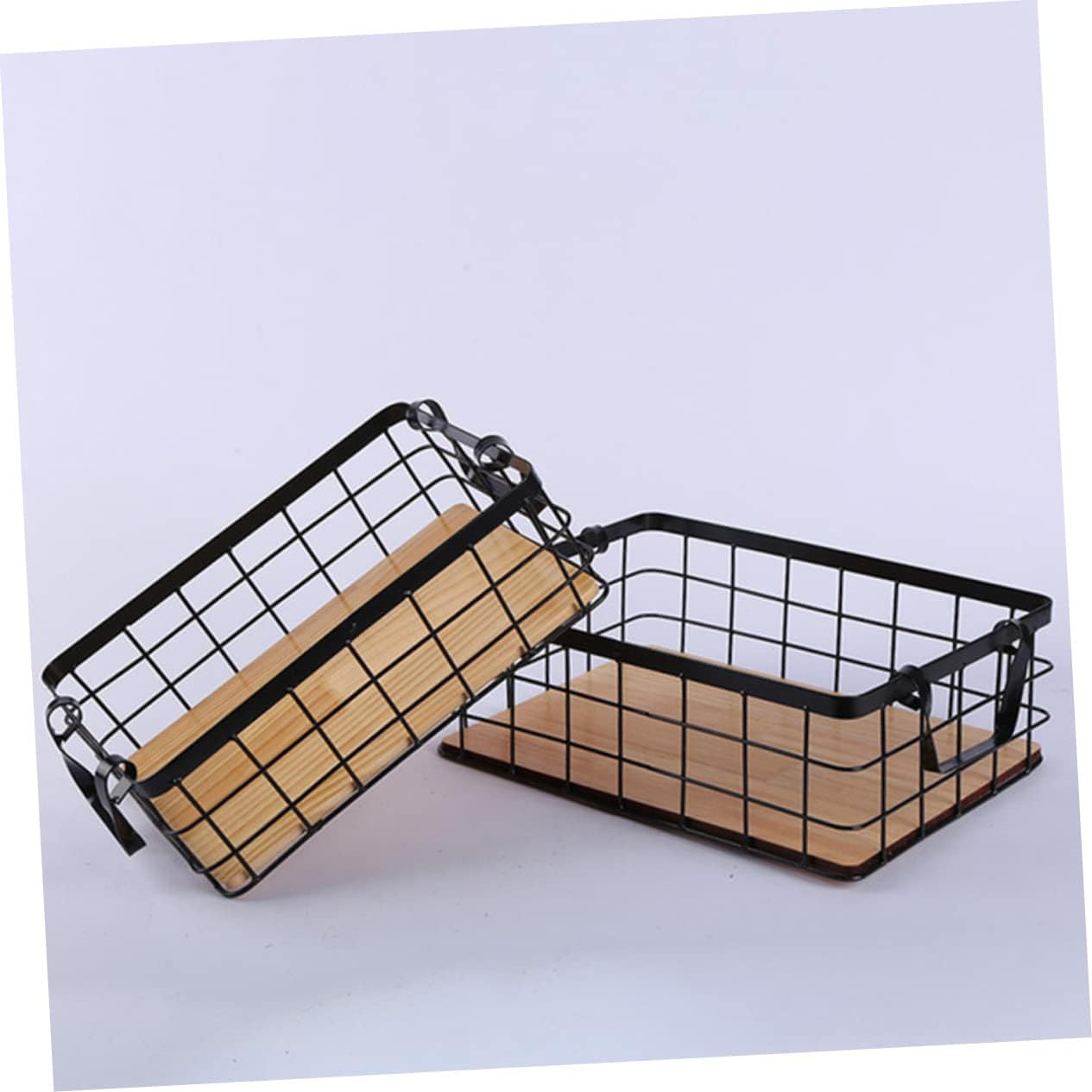 1Pc Hand Held Black Storage Basket Multi Purpose Decorative Household Organizer for Kitchen Home Hotel Stylish Fruit and Snack Container
