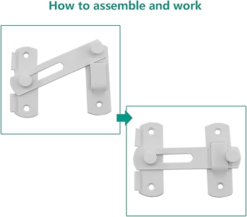 Miniatura 4 de Pestillo abatible de acero inoxidable, pestillo de puerta de granero, pestillo de puerta corrediza, cerradura de seguridad para puerta de mascota,