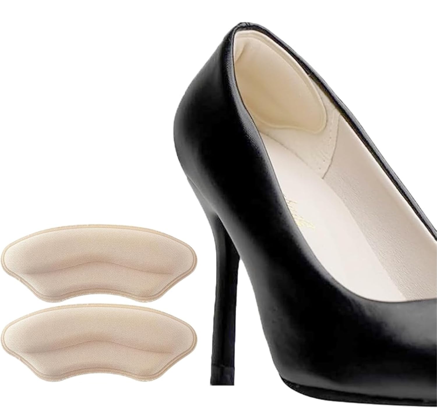 Peeruka Combo Self-Adhesive Heel Grips Liner Shoe Tightener Inserts for Loose Shoes, Shoes Bite Protector Heels Pads Snugs for Shoe Insoles, Heel Pad for HeelPain Men Women (Heel Liner - 1 Pair Skin, Free)